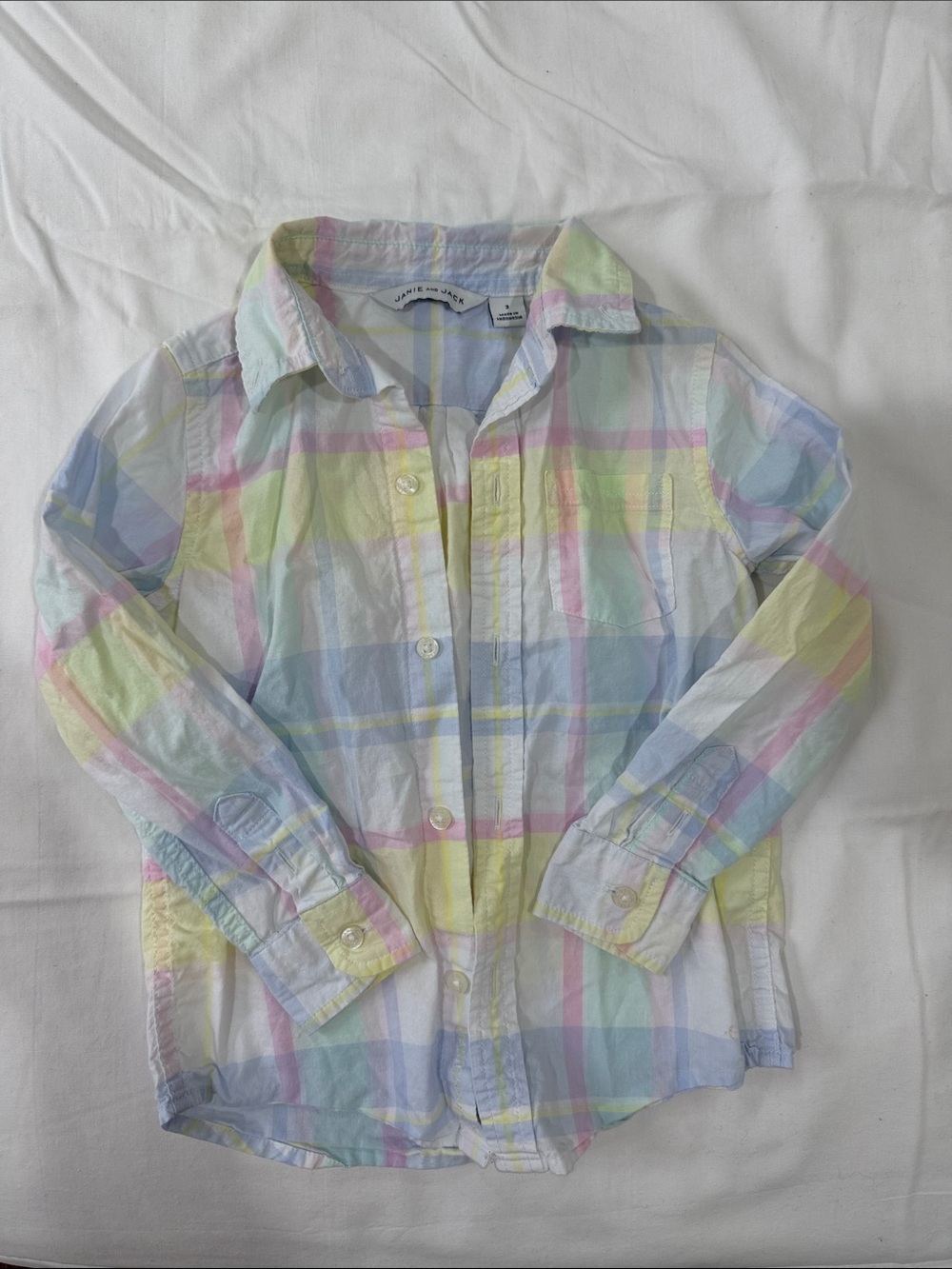 Janie and Jack Pastel Plaid Button-Down Shirt